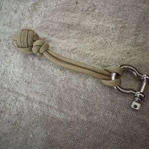 FREE WITH PURCHASE! Handmade Tan Paracord Keychain with Silver Clasp